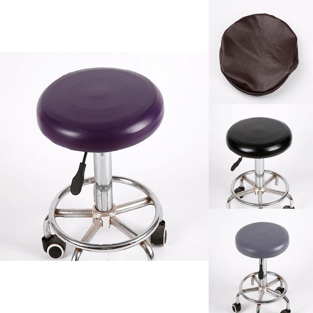 Cover Stool Bar Chic Round Chair Covering Seat Slipcover Leather 1pc
