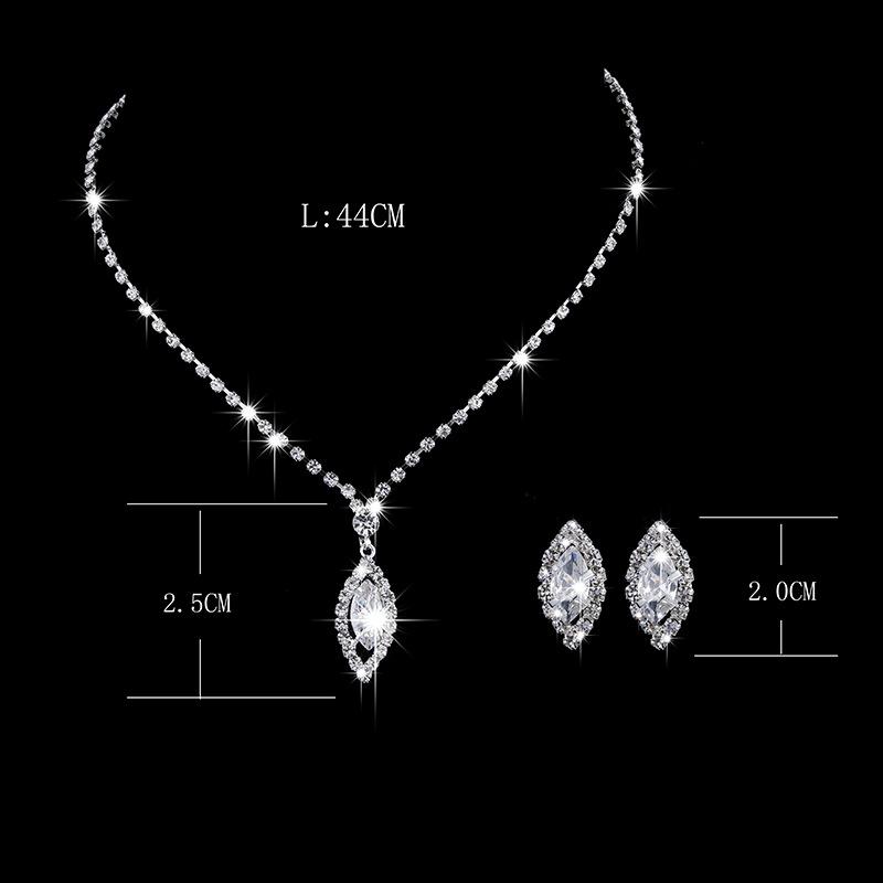 

Meier Bridal wedding accessories: european and american fashion elegant zircon earring set jewelry Electroplating