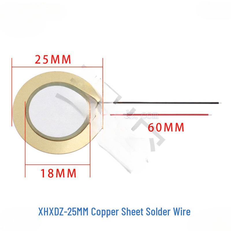Piezoelectric Ceramic Buzzer with Aluminum Solder & Copper Lead, Diameter Options: 12/15/18/20/27/35/50MM