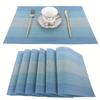 Set Of 6 Vinyl Woven Placemats, Color Contrast Washable Reusable Multi-color Multi-purpose Anti-fouling Table Mats