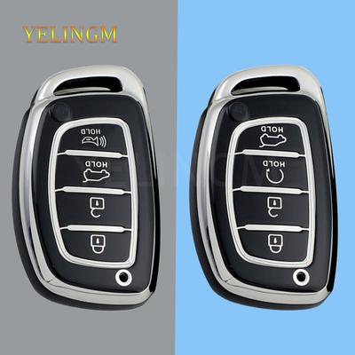 4 Buttons Smart Key Case For Hyundai Creta Ix35 Ix45 I10 I30 I40 Tucson Santa Fe Rena Sonata Elantra TPU Car Cover Accessories