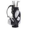 Mini Desktop  Golf Bag Pen Clock  Zinc Alloy PU Leather with Golf Pens Souvenir Set GiftBlack