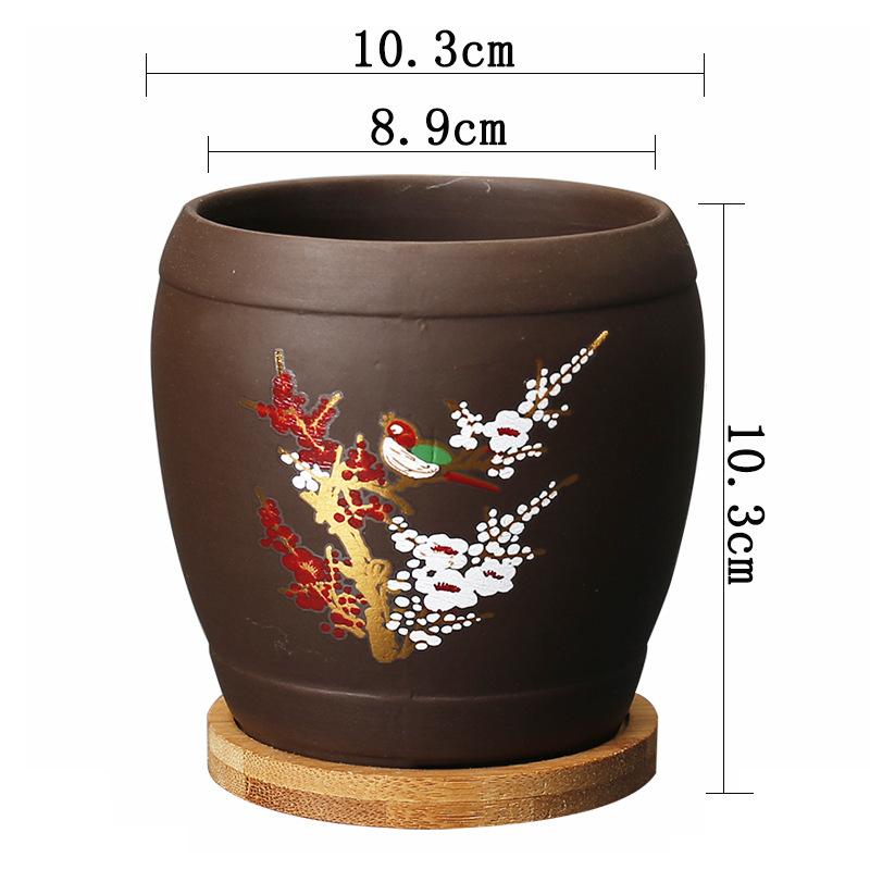 Vaso da Fiori Succulente Sabbia Viola Applicata Vecchia Pila Vaso Ceramico Creativo Vaso Ceramico Traspirante Retrò Vaso per Piante Grasse