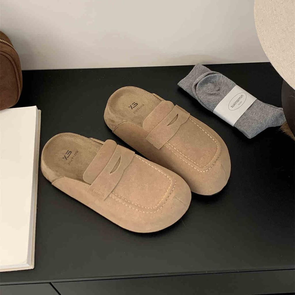 Walking Cozy Casual Baotou Half Slipper Loafers Female Slingback Slip On Mule For Women Platform New 2024 Design Comfort