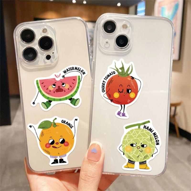 PVC Cartoon Fruit Reward Stickers Removable Adhesive For Tablets Laptops School Supplies