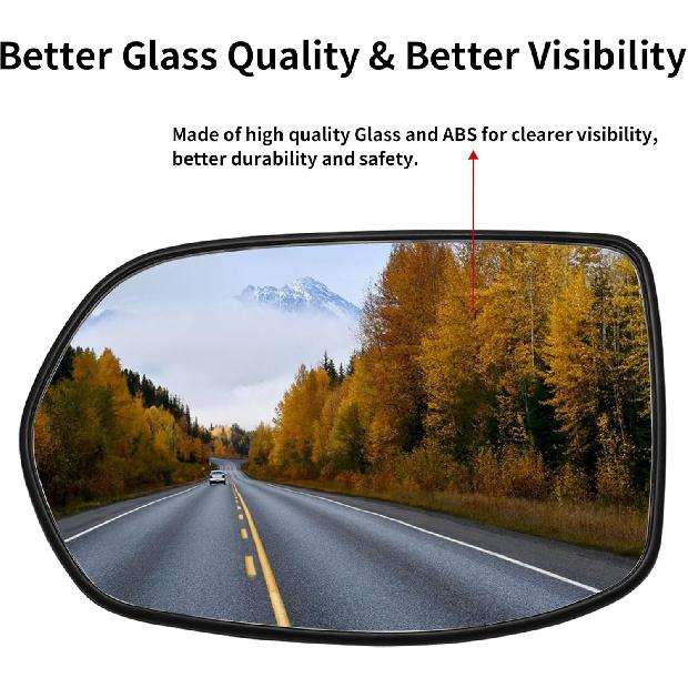 Driver Side Mirror Replacement For Honda CRV 2007 2008 2009 2010 2011 - Left Side Mirror Glass, Rear View Mirrors Glass With Power Heated