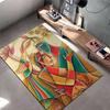 Abstract Lovers Embrace with Stars Non-slip Rug Suitable for Living Room and Bedroom Sofas.