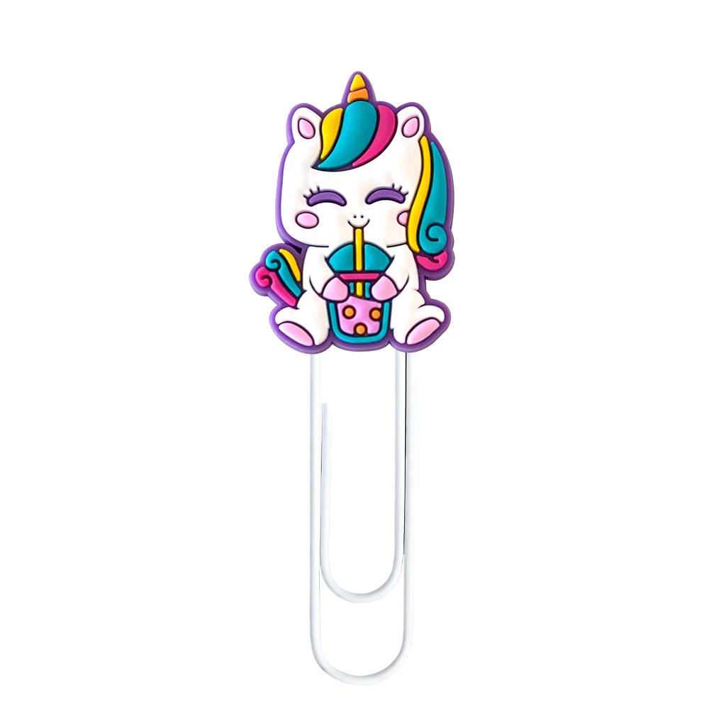 Creative Unicorn U-shaped PVC Paperclip & Bookmark - Cute Office Supplies