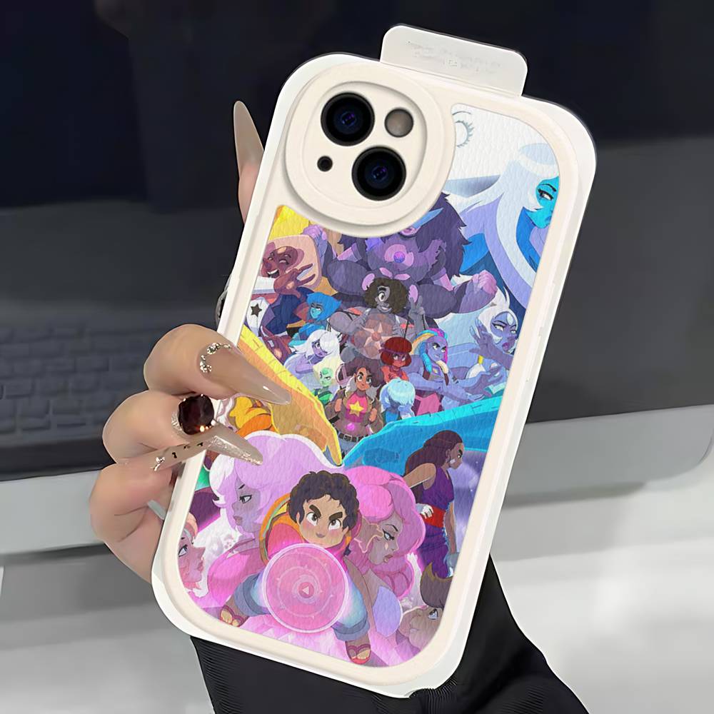 S-Steven Cartoon Funny U-Universe Phone Case Hard Leather For iPhone 16 15 14 13 12 Mini 11 14 Pro Max Xs X Xr 7 8 Plus