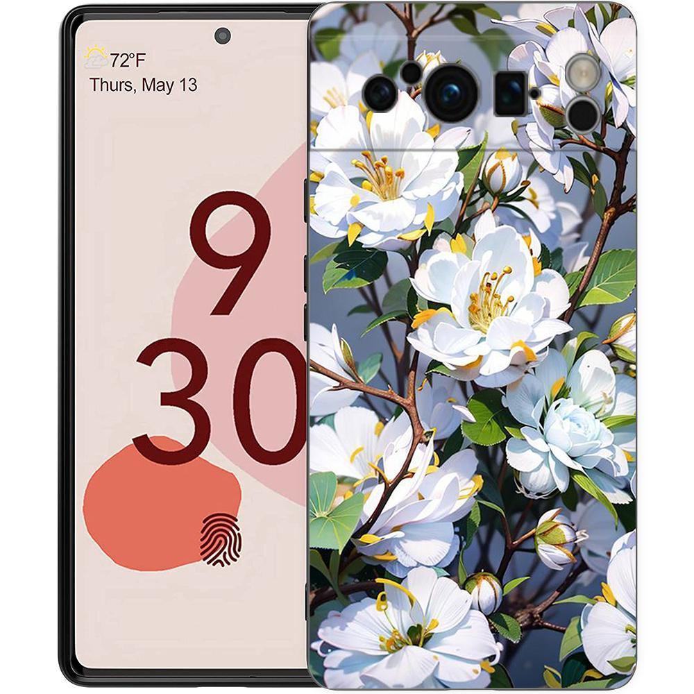 

Чехол для телефона Цветущая вишня для Google Pixel 8 7 6 Pro 8A 6A 7A 5G Мягкий силиконовый Ударопрочный ТПУ Черный Чехол Fundas Pixel 7 Pro