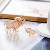 Funny Crystal Elephant Statue Modern Desktop Crystal Ornaments Baby Elephant Ornaments  Office