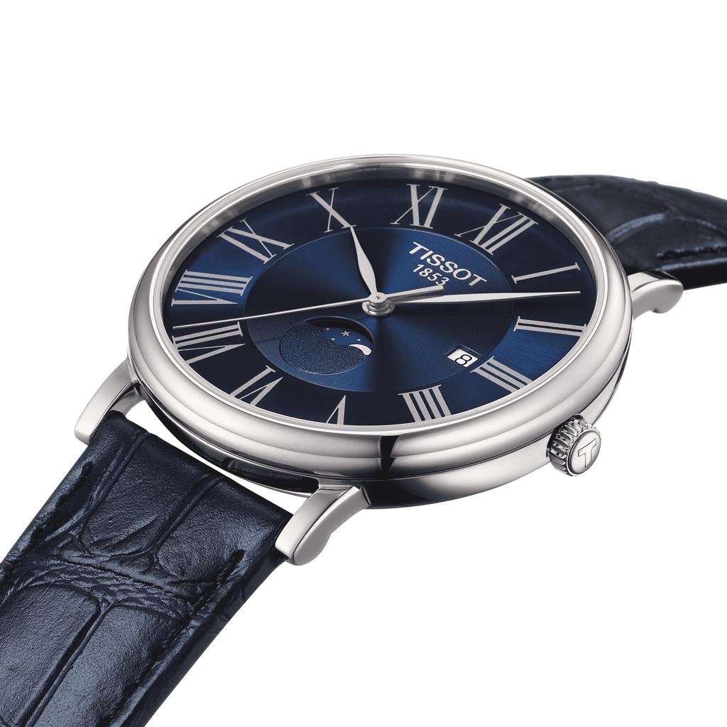 Tissot Leather Strap Blue Dial Men's Fashion Watch T122.423.16.043.00