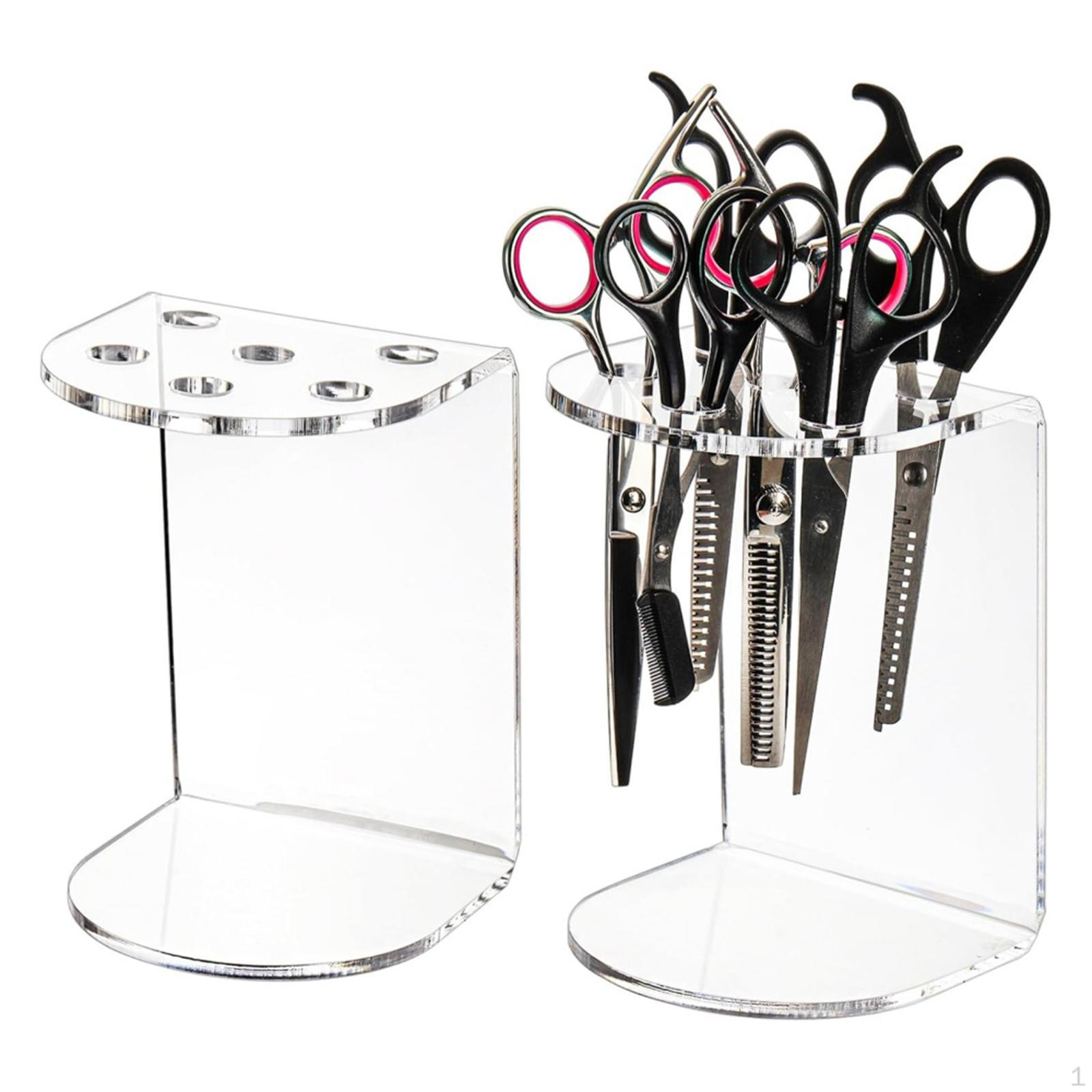 

Подставка для ножниц Стойка для волос, Прозрачная, 6 слотов, Органайзер для хранения парикмахерских ножниц для парикмахера