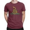 Novelty Don't Tread On Me Snake Flag T-Shirt Men Round Neck Cotton T Shirt Short Sleeve Tee Shirt Summer Tops