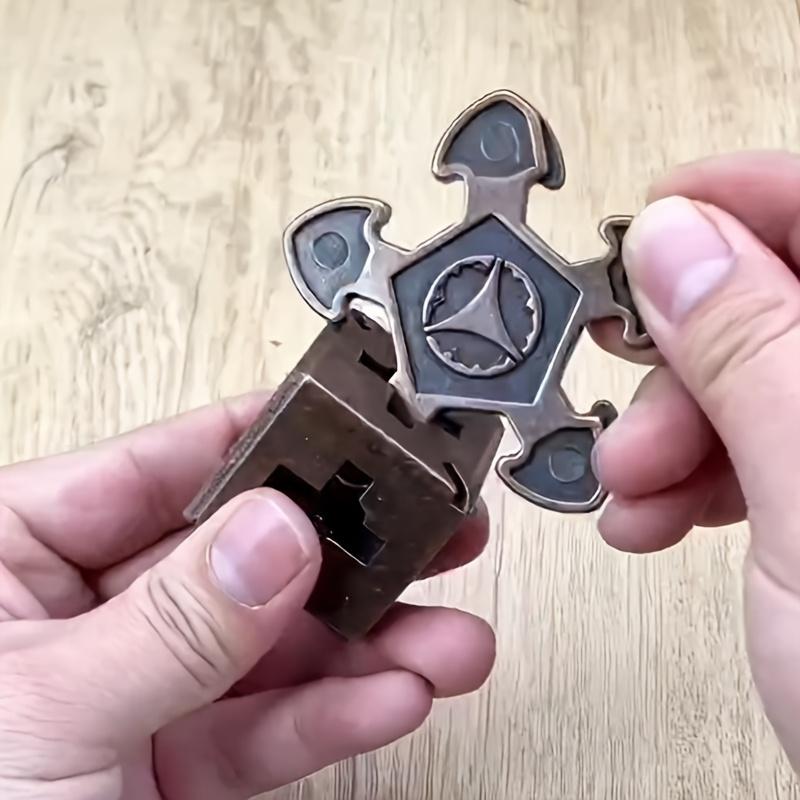 Complex Metal Puzzle Brain Teaser Intricate Gear Star Mechanism Challenge Durable Party Game for Holidays Birthdays Portable Unique Party Favor