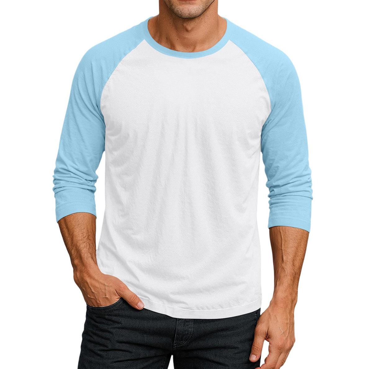 Lässiges Raglan-T-Shirt mit 3/4-Ärmeln, bequem und vielseitig für den Alltagsstil. L white