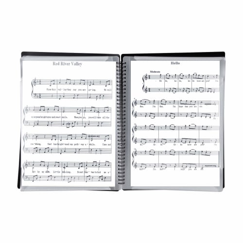 A4 Music File Case, Large Capacity, Sheet Music Holder, Music Score Storage Case, 30 Pages (60 Sides), Coiled, Thick, for Music Files, Documents, Conc