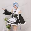 Ram Rem Cosplay Re Zero Re Life Different World Cosplay Costume Maid Servant Dress Twins Wigs Full Set For Role Play