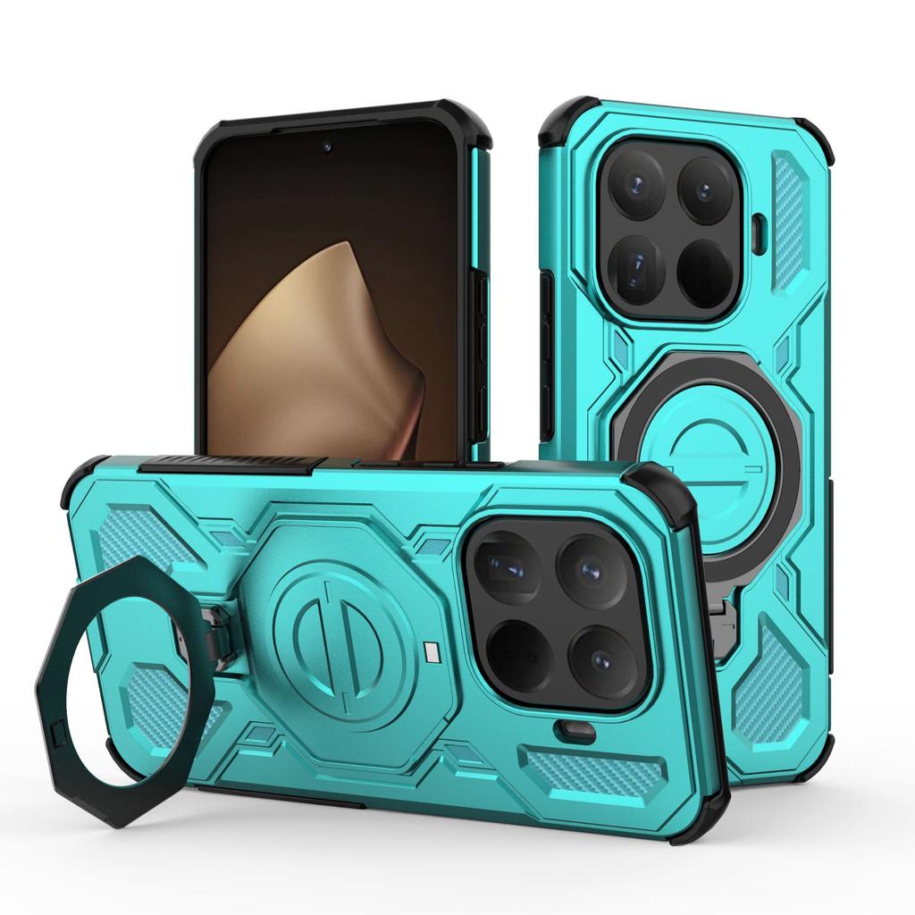 Xiaomi 15T Pro Magnetic Ring Case 360° Rotatable [Military-Grade Drop Protection] + Metal Plate for MagSafe Phone Case