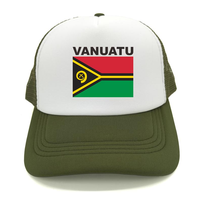 Vanuatu Trucker Cap Summer Unisex Cool Country Flag Hat Baseball Caps Unisex Outdoor Mesh Net Caps