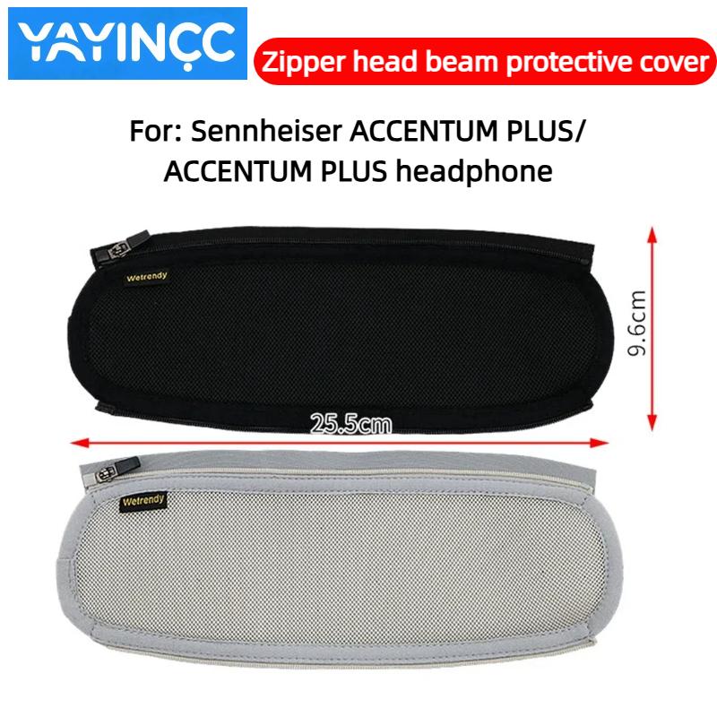 YAYINCC Headphone Head Beam Cover for Sennheiser ACCENTUM PLUS Earphone Zipper knitted fabric headband protective cover