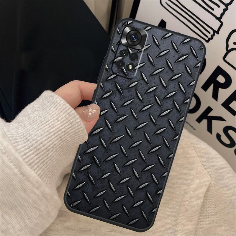 Stahl Eisen Metall Muster Handyhülle Für Xiaomi Redmi Note 12 Pro 8 9 10 11 Pro Note 12S 11S 10S 9S 9C 10C 12C Abdeckung