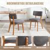 Modern Mid-Century Style Dining Chair Set of 2, Solid Wood Legs Fabric Upholstered Seat for Kitchen, Dining Room or Office (gray Linen Fabric)