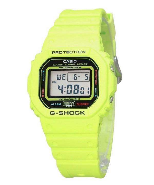 

Мужские часы Casio G-Shock Digital Energy Park Series с желтым ремешком из биополимерной смолы DW-5600EP-9 200M