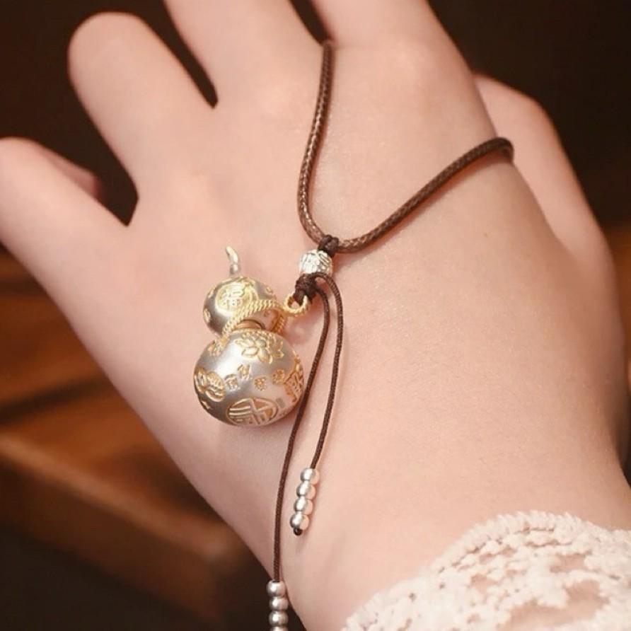 New Model of Auspicious Golden Gourd Pendant Necklace In Traditional Chinese Style, Long Gourd Necklace for Women, Sweater Chain, Ladies' Accessory