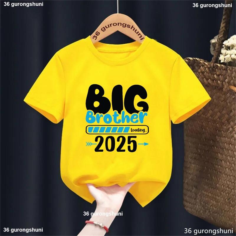 Big Brother Loading 2025 Letter Printed Tshirt Boys Funny Kids Clothes Harajuku Kawaii Children'S Clothing T-Shirt Streetwear
