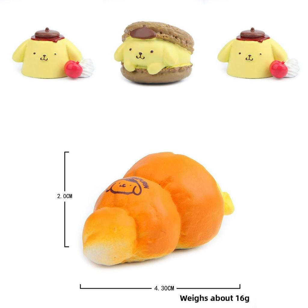 Foodthemed Resin Diorama With Cartoon Pompompurin Pudding And Burger Bread For Gift Decor