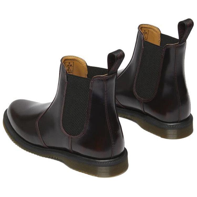 Dr. Martens Leather Casual Simple Commuting Short Chelsea Boots Women Boots Cherry-Red 32218600