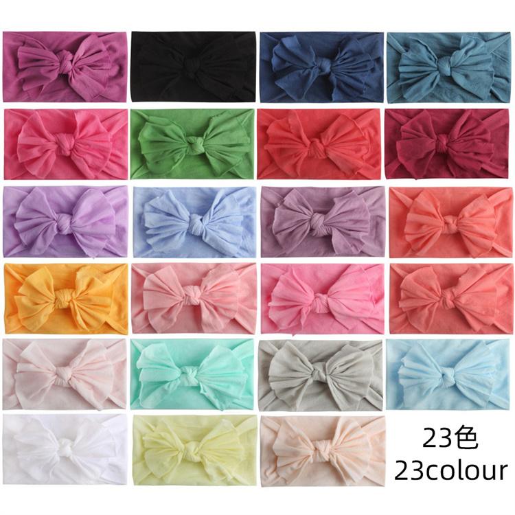Nuovissimi Accessori Cerchietto per Bambino Morbido Confortevole Cerchietto con Fiocco in Nylon Dolci Cerchietti per Bambino