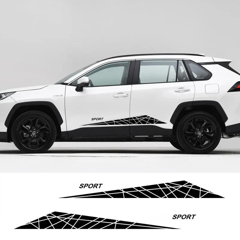 2Pcs Car Door Side Stickers for Toyota RAV4 Auto Vinyl Film DIY Sport Cool Styling Decor Decals Automobile Tuning Accessories