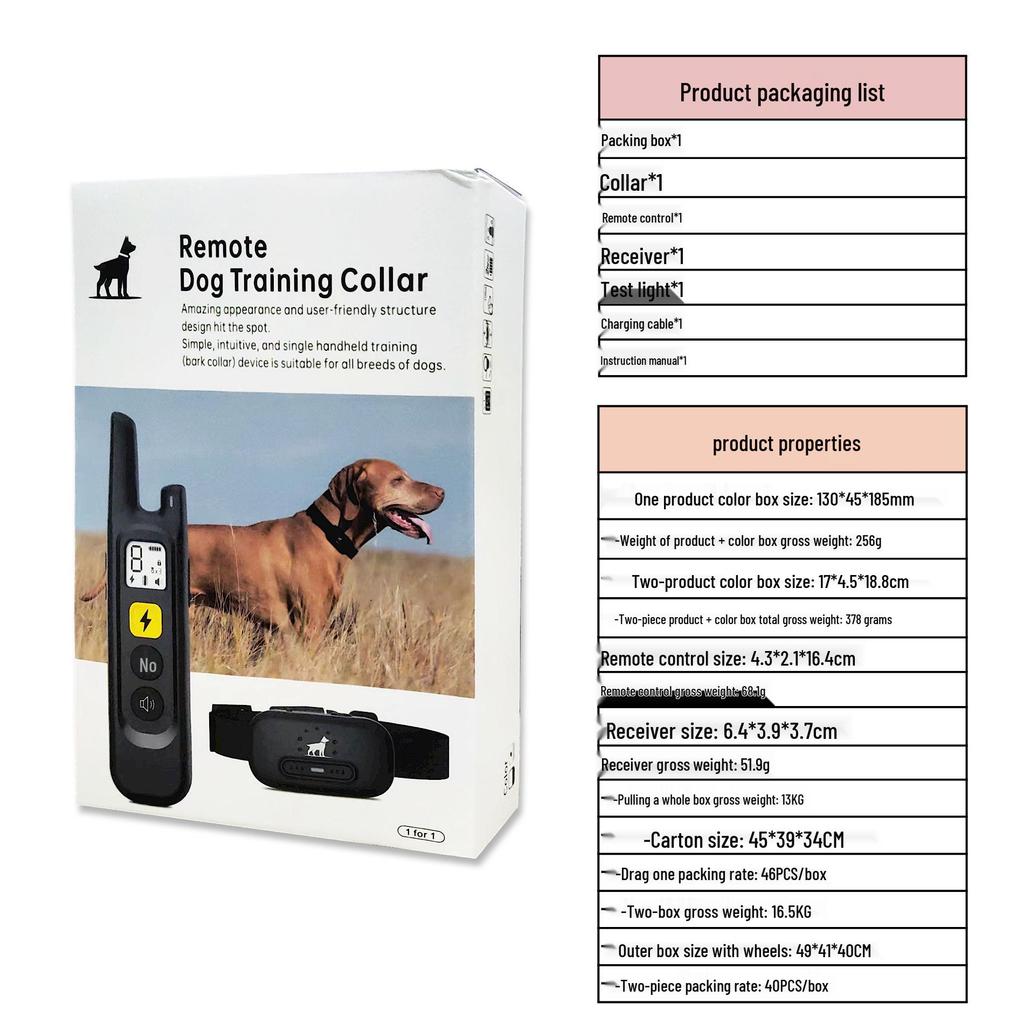 Remote Anti-Bark Electric Dog Training Collar for Large and Small Dogs