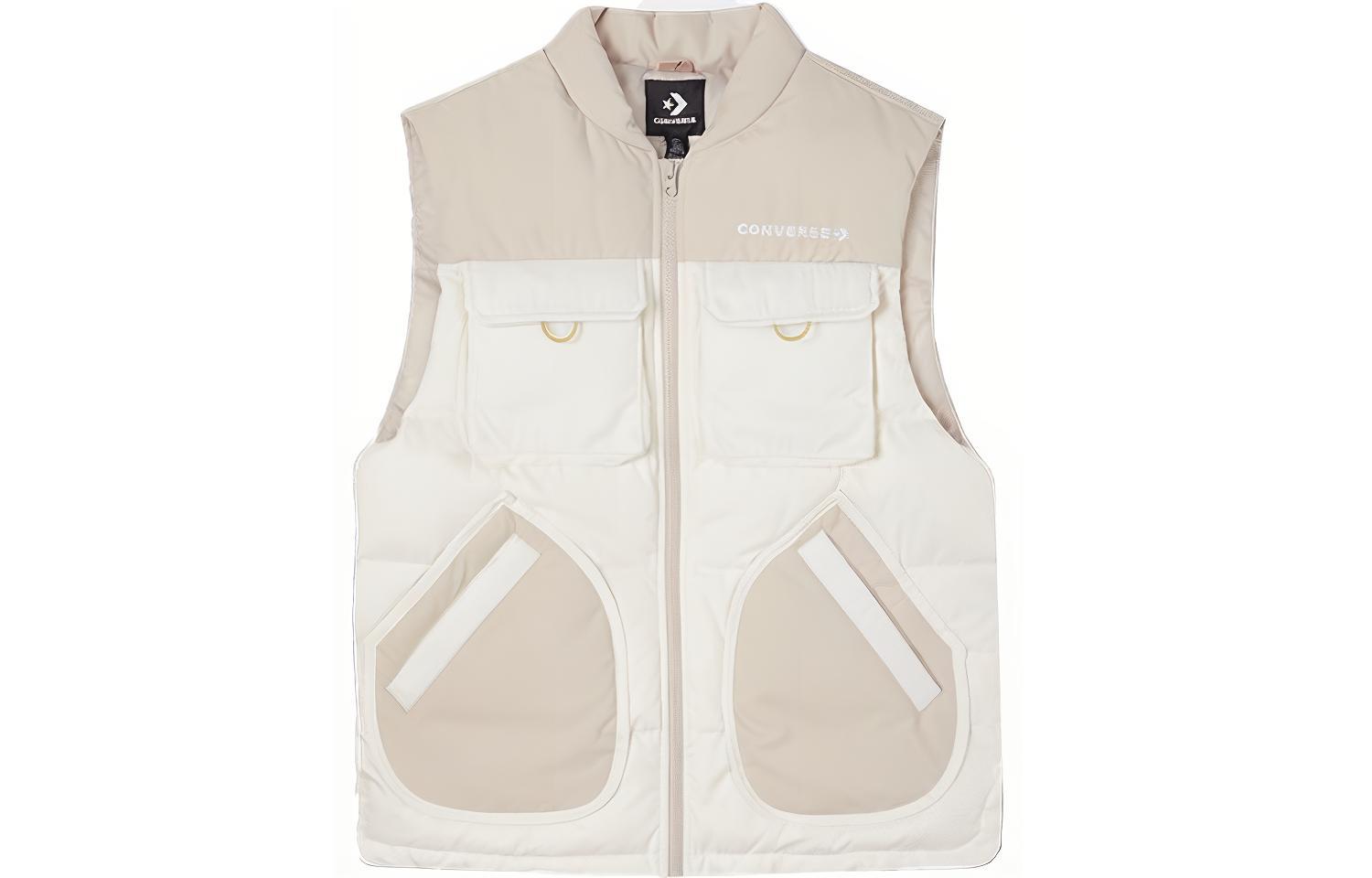 Converse Down Vests Men s White Stand Collar Moderate Workwear 10021979-A02 L