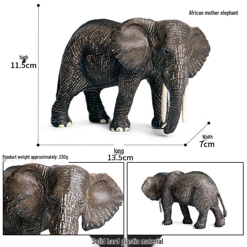 Wildlife Elephant Simulation Toy: African & Asian Elephant Model for Children