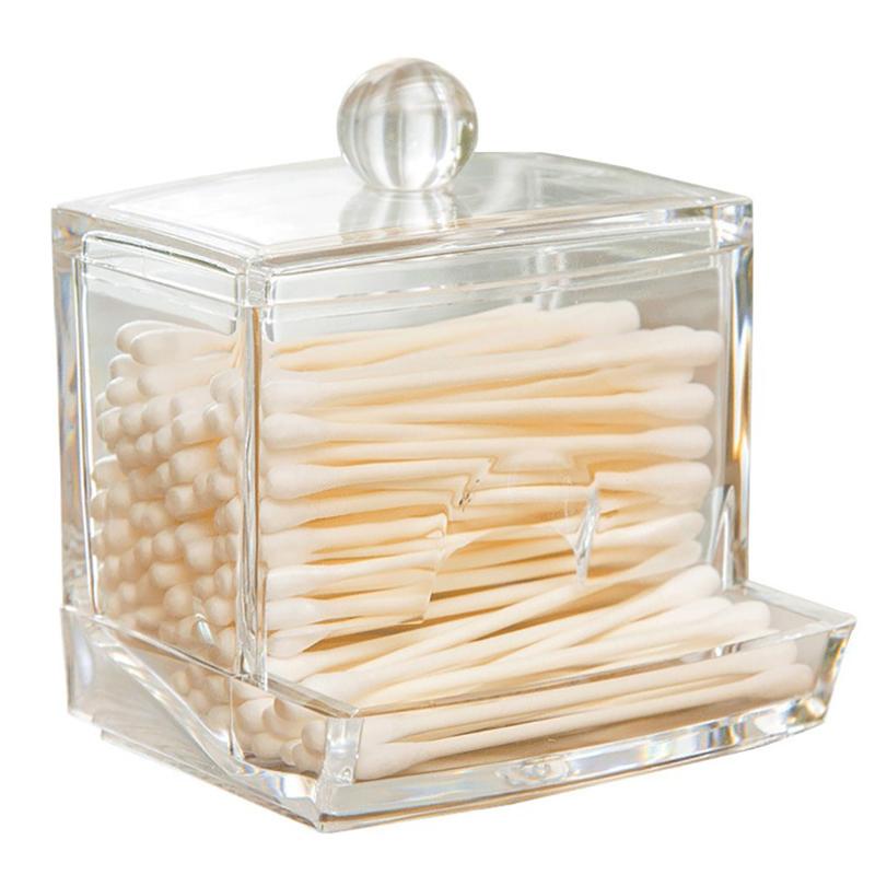 Acrylic Cotton Swabs Storage Holder Box Portable Transparent Makeup Cotton Pad