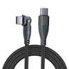 60W Power Type C Cable with Led Lighting Nylon Wrapped USB C Fast Charge Cord 180 Degree Adjustable Heads For Convenient