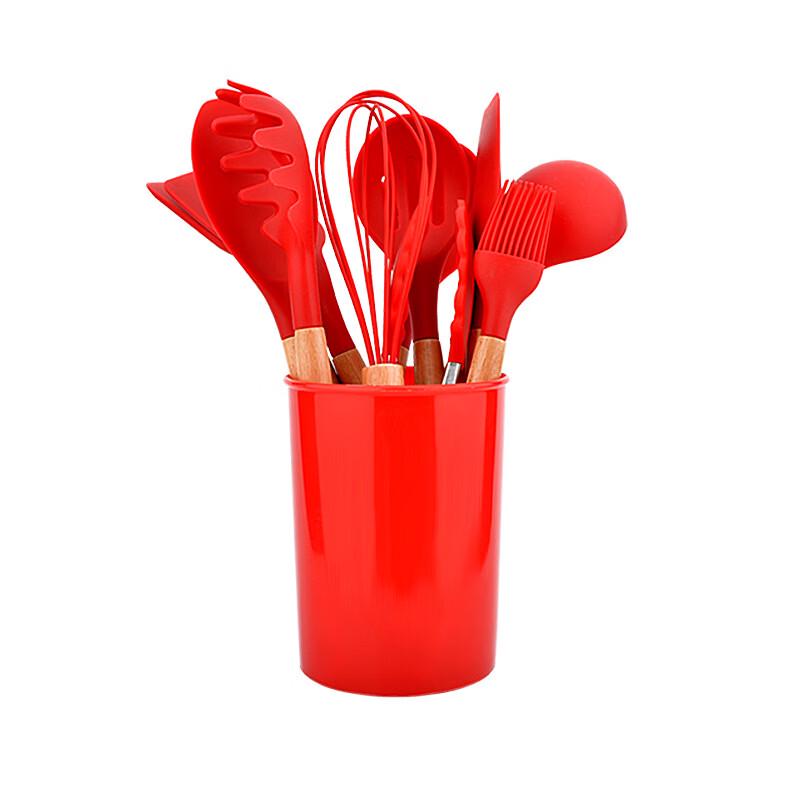 Utu 12-Piece Wooden Handle Silicone Kitchen Utensil Set