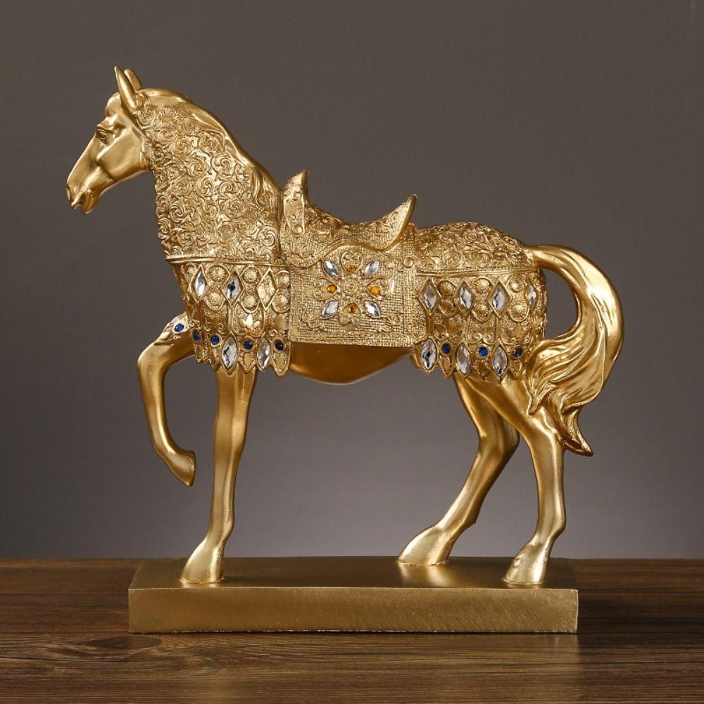 Modern Horse Ornaments Resin Miniatures Figurine Desktop Ornament Horse Statue  New Year