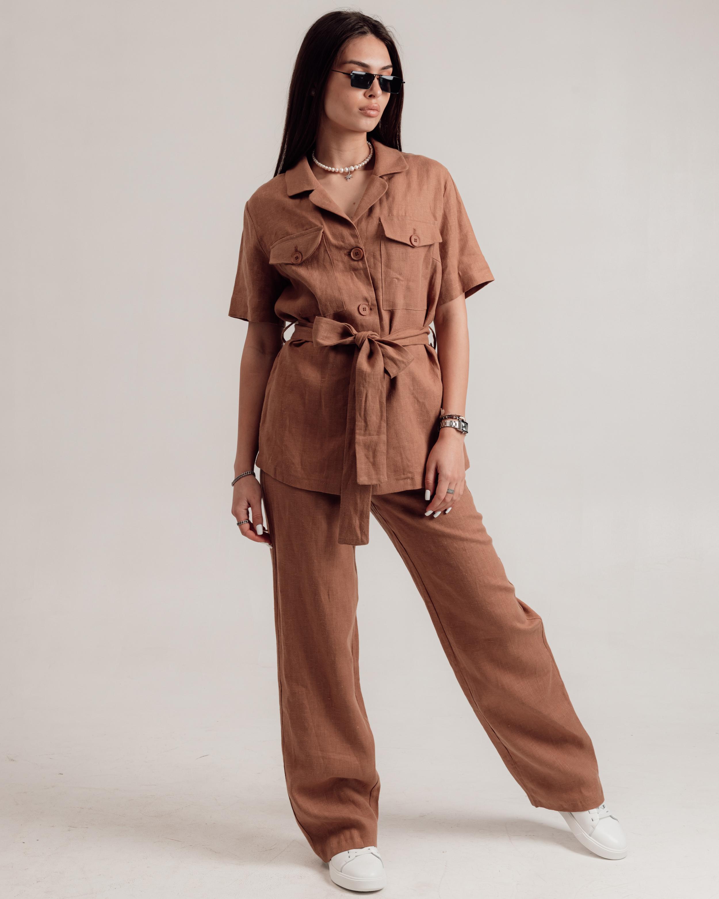 

Костюм льняний Sandrom 9778 S (36) кемел (сорочка, штани) 4XL верблюд