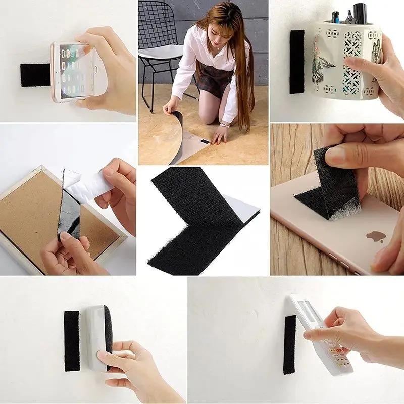 Fita de Fixação Autoadesiva Forte Gancho e Argola Fita Mágica de Nylon Adesivo com Tira Adesiva para DIY 20MM (1/3/5M)