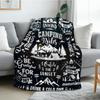 130x150cm Flanell Heim-Wärmedecke Wohnmobil Camping Reise Schwarz-Weiß Bedruckte Decke Büro Wohnheim Mittagspausen-Decke