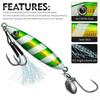Feathered Assist Hooks Casting Jig Bait Reflective Fish Pattern Bionic Fish Lure  Boat Fishing
