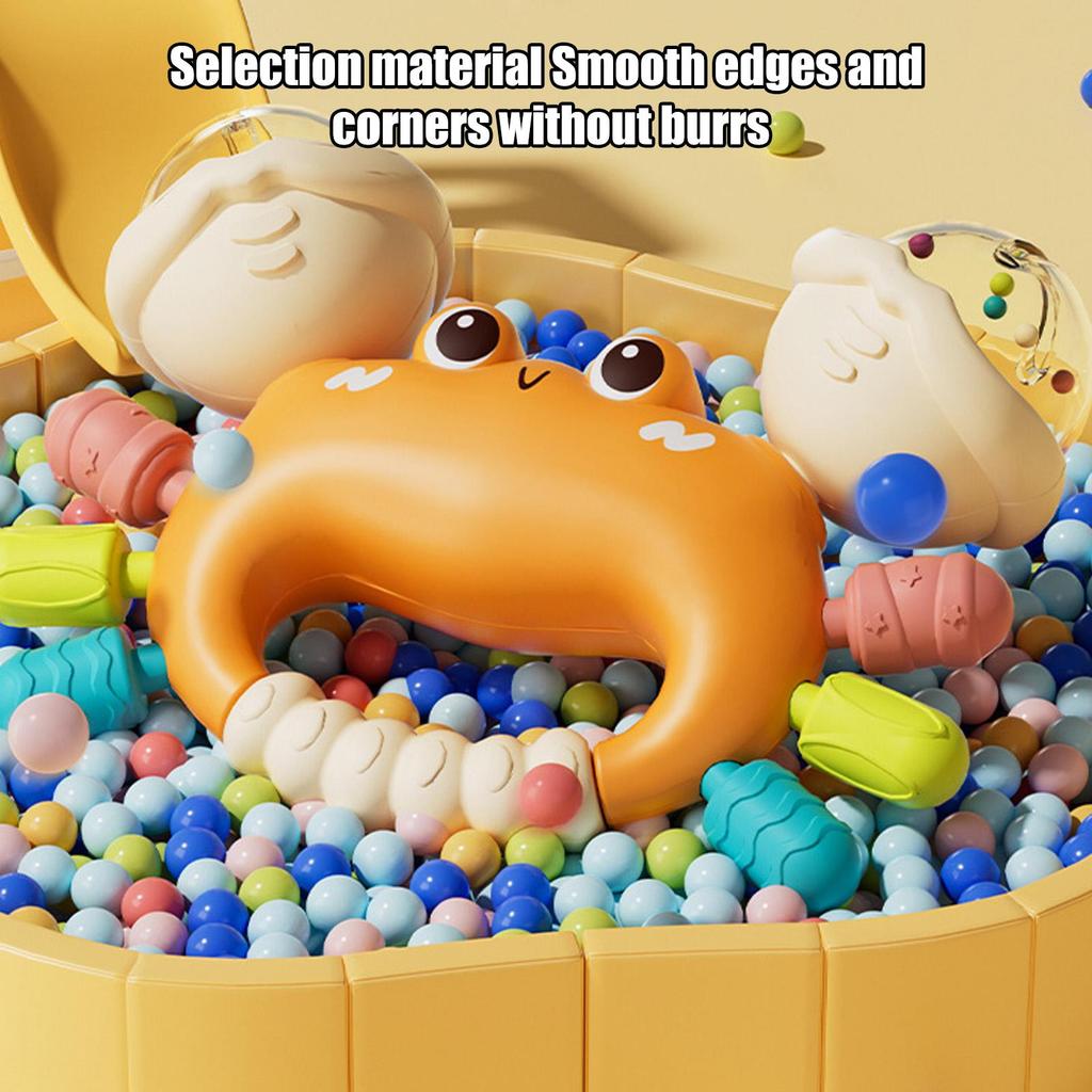 Early Development crab Rattle Toys Sensory Teething Toy Easy Grasp Hand Grip Toy Early Educational Toys Teether Rattle Baby Toys