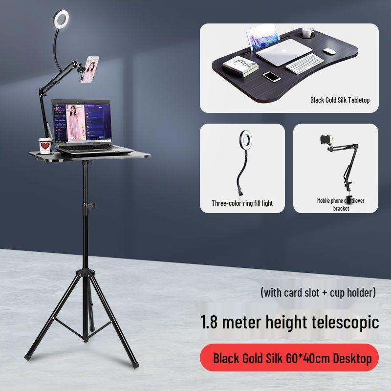 Multifunctional Desktop Tripod Stand with Fill Light for Mobile Phone Live Streaming
