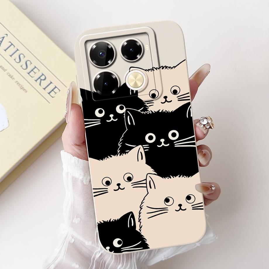 For Infinix Note 40 X6853 / Note 40 Pro 4G 5G / Note 40 Pro+ Plus Case Cover Liquid Silicone Soft TPU Cool Style Cartoon Fundas
