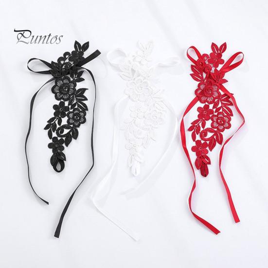 1 Pair Foot Cover with Toe Ring Hollow Out Lace Flower Applique Temptation Solid Color Close-fitting Honeymoon Wedding Night Foot Cover Foot