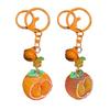 Bag Pendant 1:1 Realistic Orange Shape Resin Keychain with Bell Sound High Simulation Fruit Charm Key